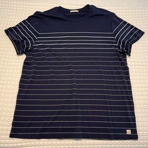 Marine Layer L/XL Men’s Blue w white stripes crewneck t shirt
